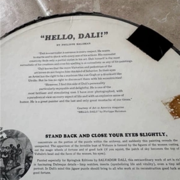 Vtg  '65 Springbok Double Image Art Apparition Voltaire Salvador Dali Puzzle - Picture 11 of 14